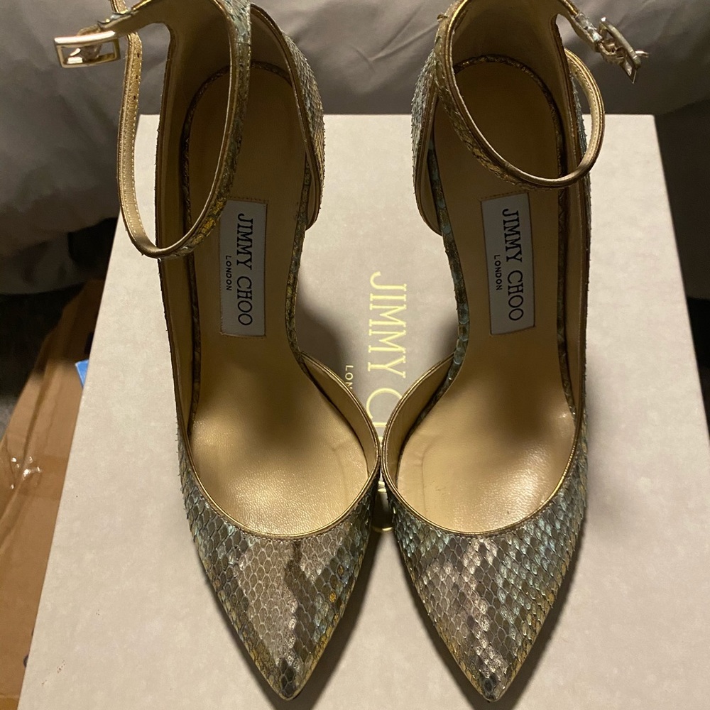 Jimmy choo 6.5 Lucy 100 tea rose mix! Beautiful heels